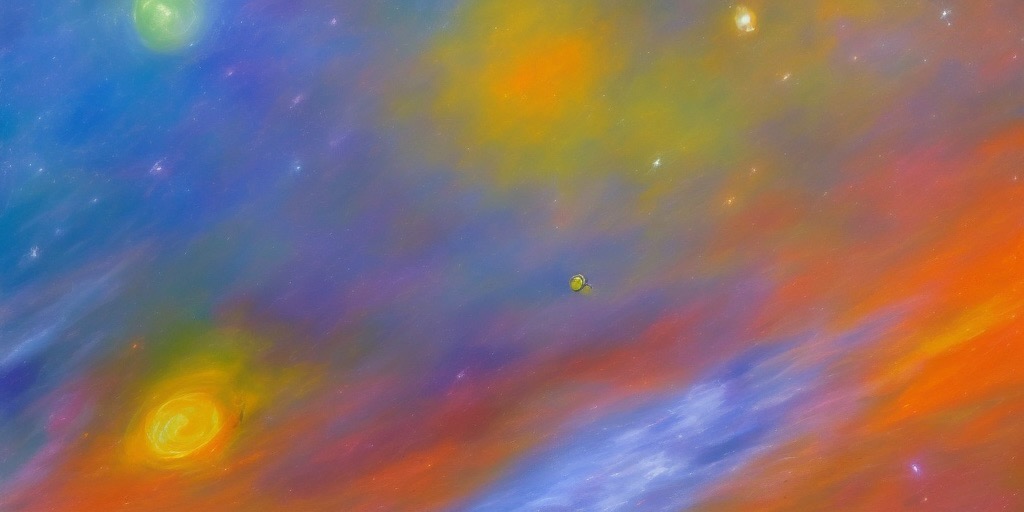A stable diffusion generated image of an impressionist space field