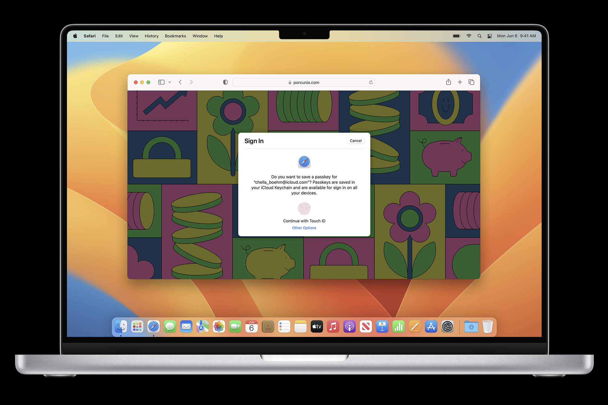 Screenshot of Apple's Passkey page